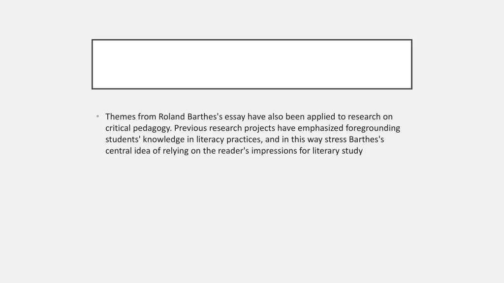 themes from roland barthes s essay have also been