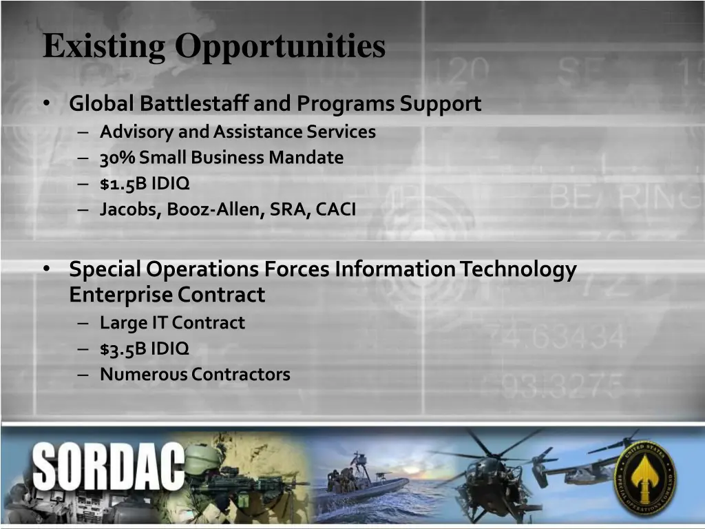existing opportunities