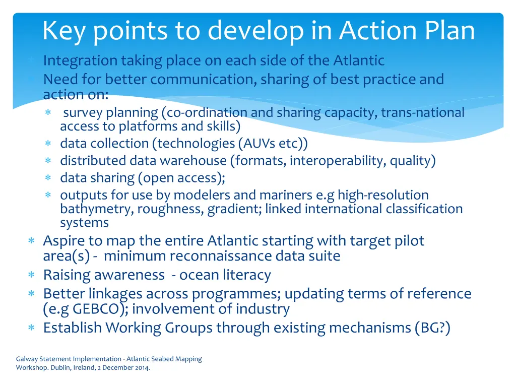 key points to develop in action plan