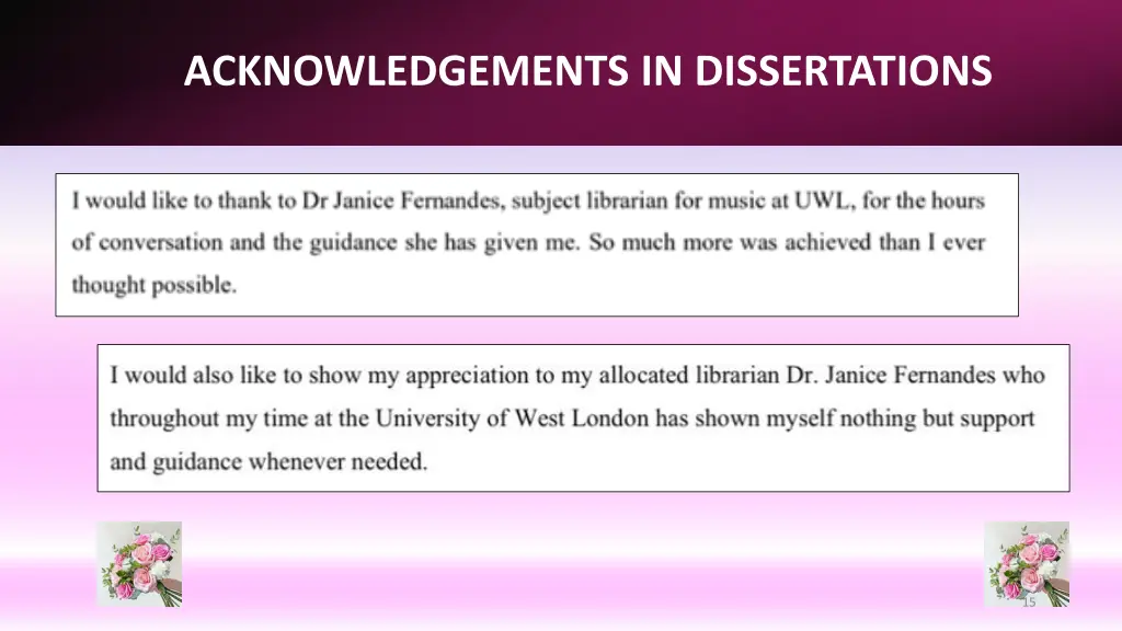 acknowledgements in dissertations