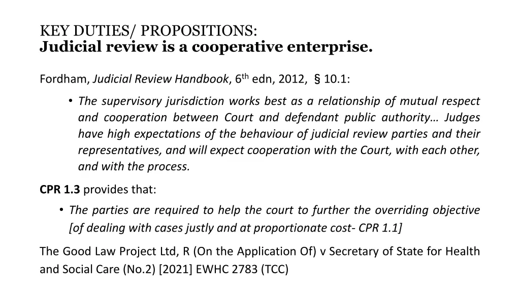 key duties propositions judicial review