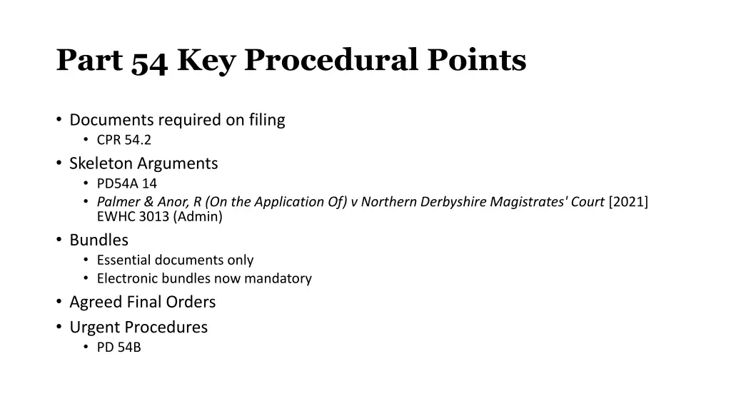 part 54 key procedural points