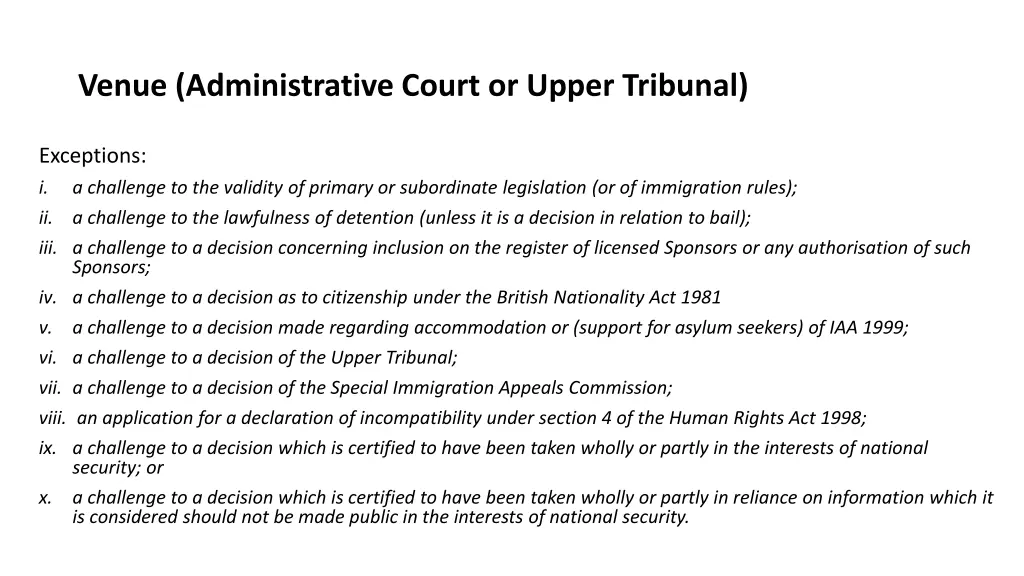 venue administrative court or upper tribunal 1