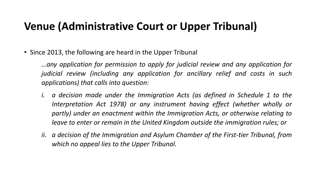 venue administrative court or upper tribunal