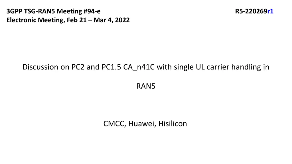 3gpp tsg ran5 meeting 94 e electronic meeting