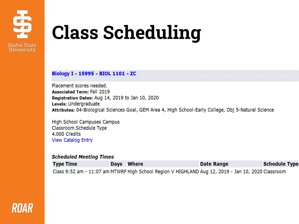 class scheduling