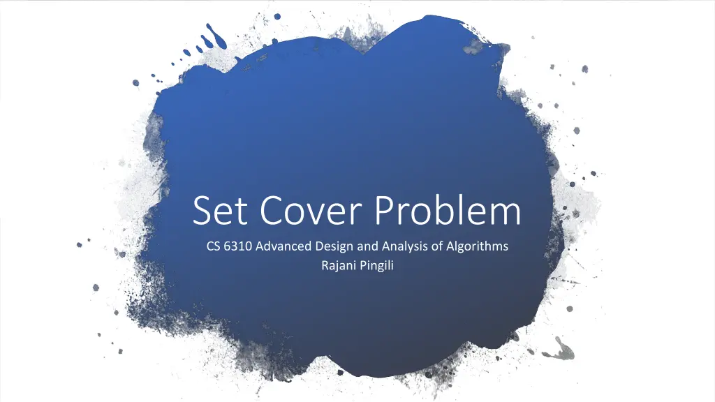 set cover problem cs 6310 advanced design