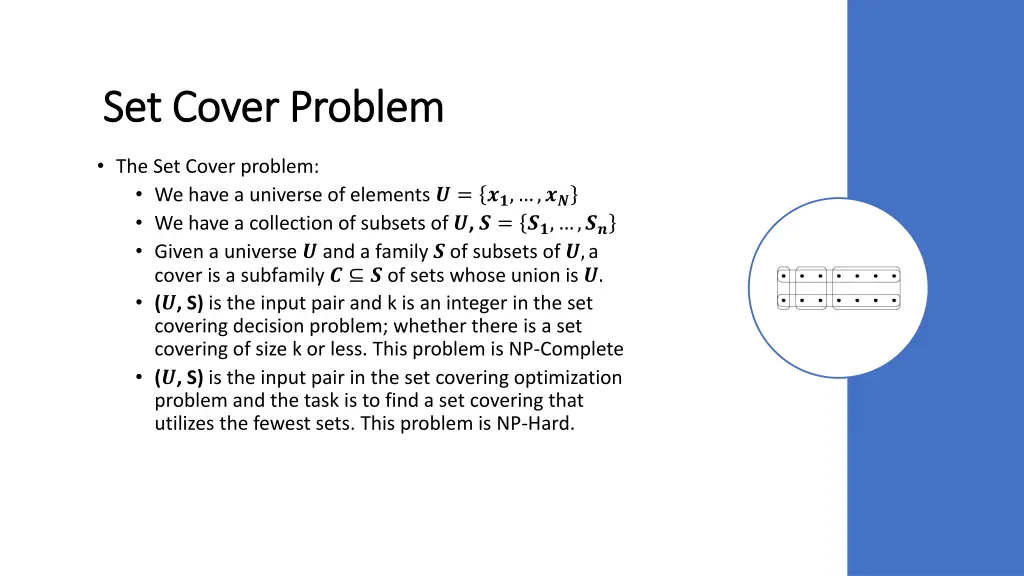 set cover problem set cover problem