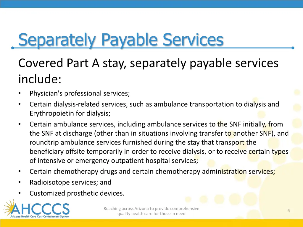 separately payable services