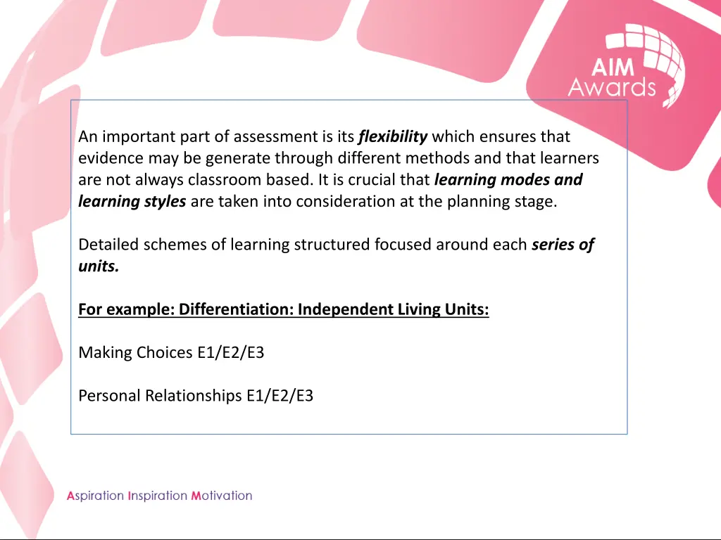 an important part of assessment