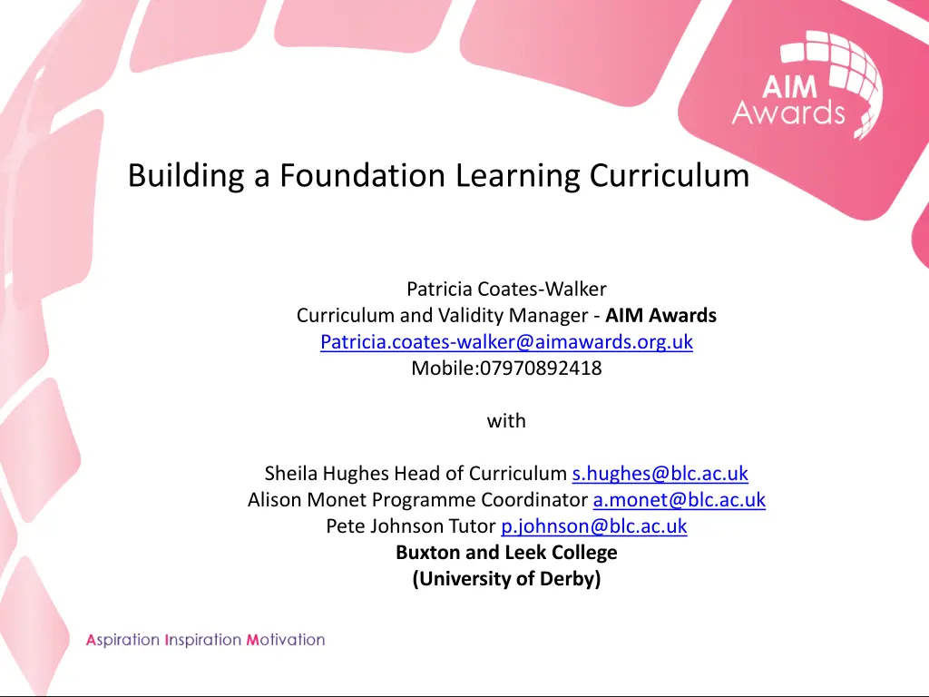 building a foundation learning curriculum