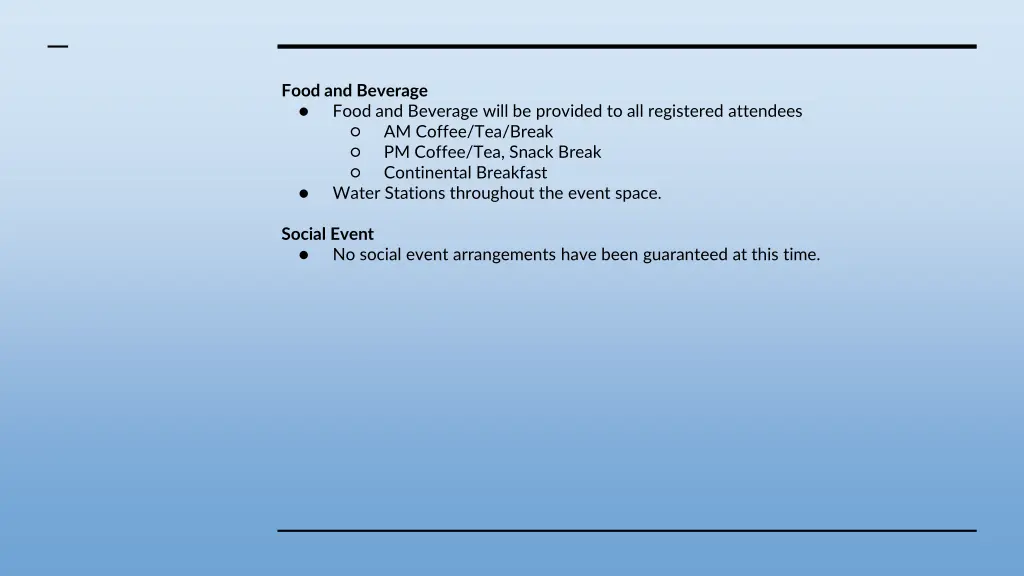 food and beverage food and beverage will