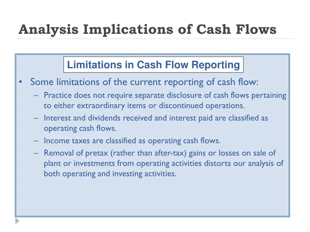 analysis implications of cash flows