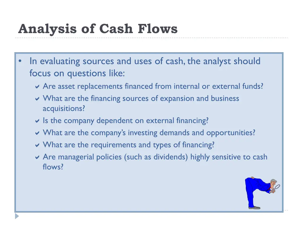 analysis of cash flows