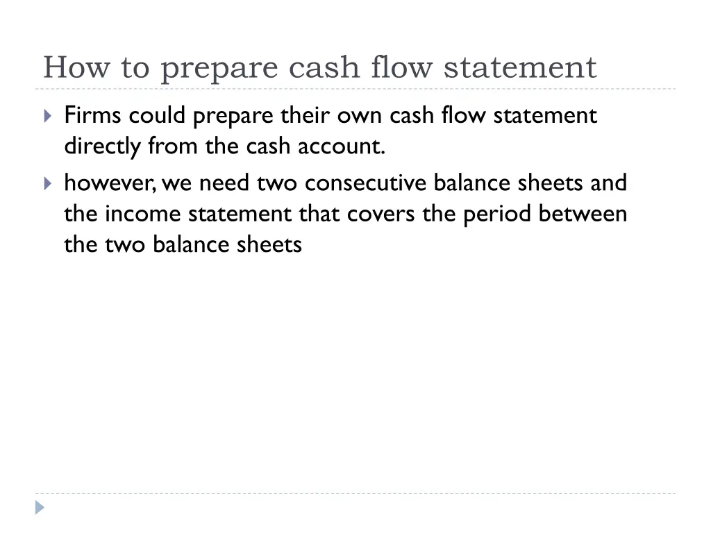 how to prepare cash flow statement