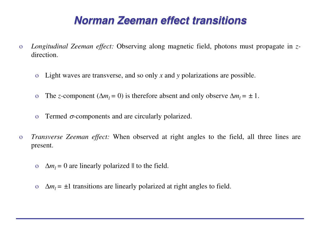 norman zeeman effect transitions 1