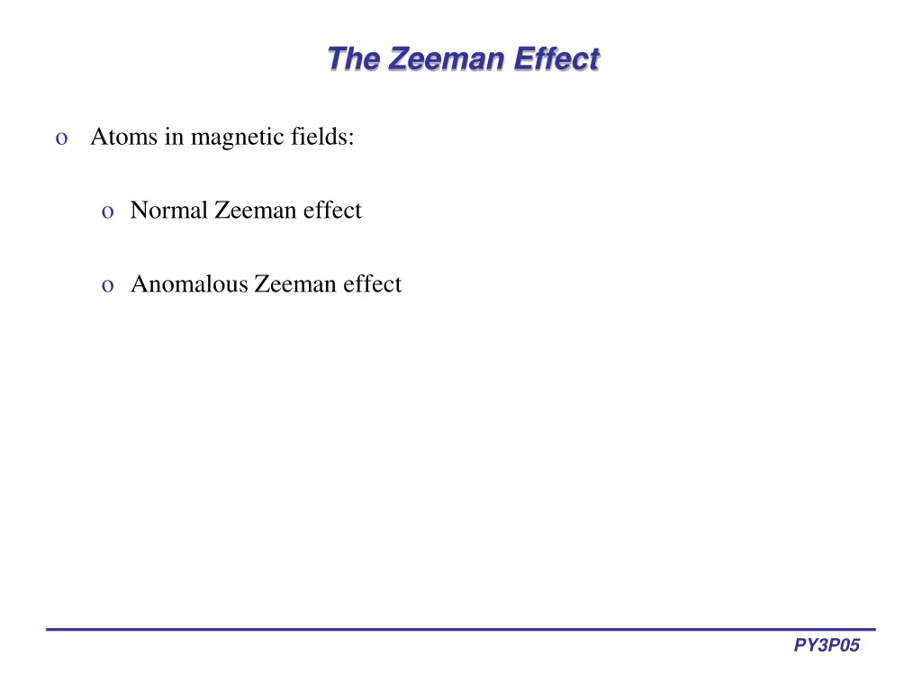 the zeeman effect