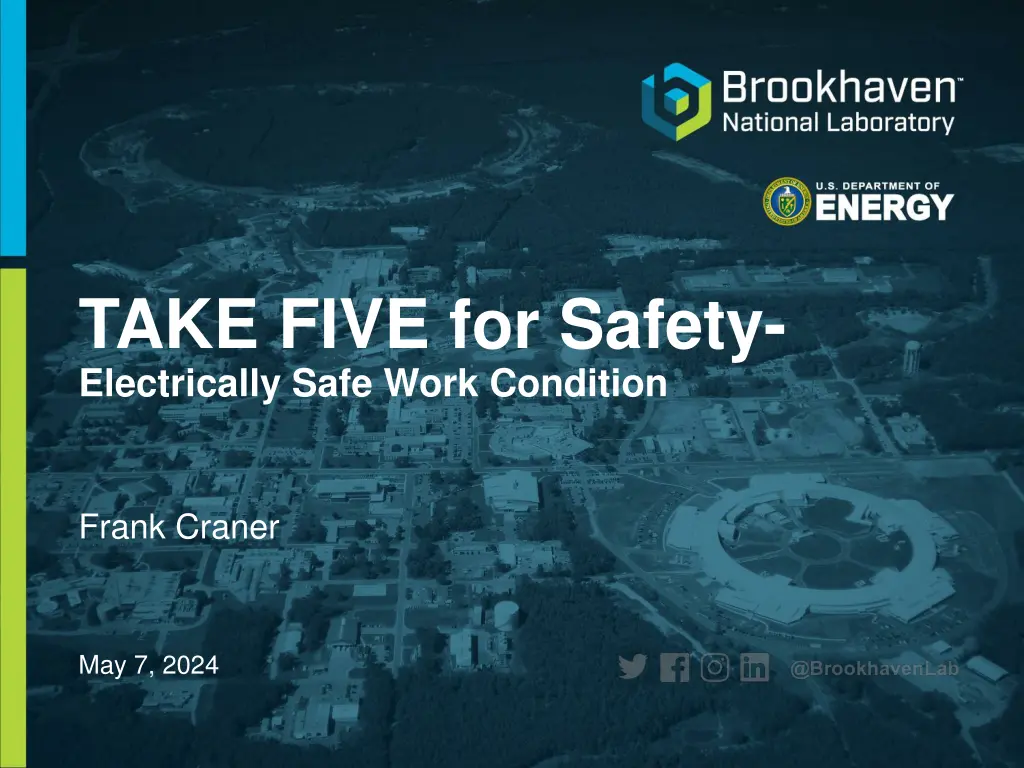 take five for safety electrically safe work