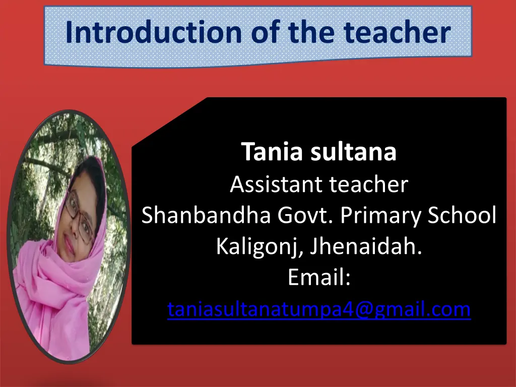 introduction of the teacher