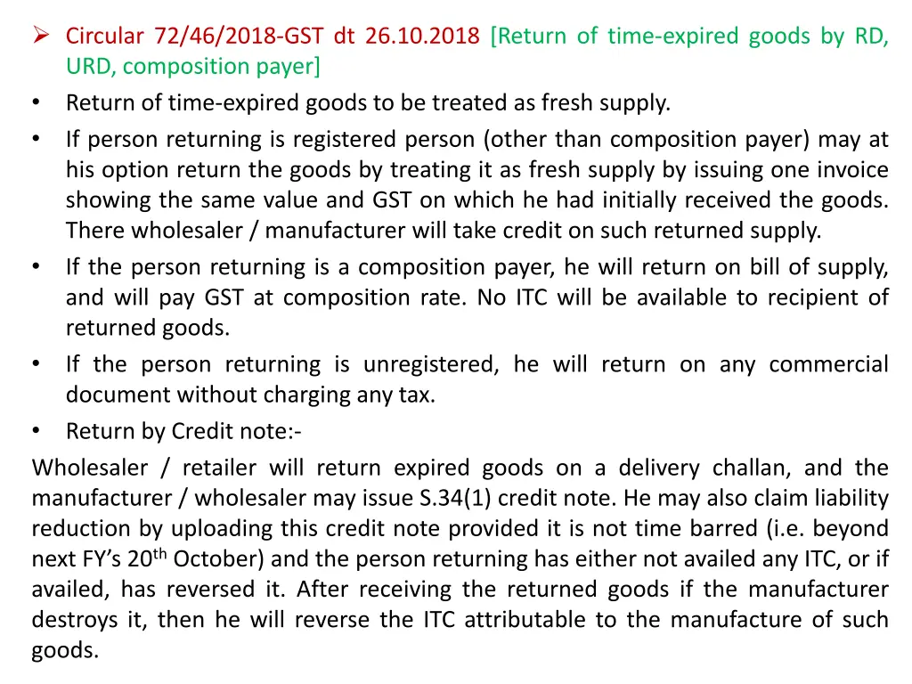 circular 72 46 2018 gst dt 26 10 2018 return