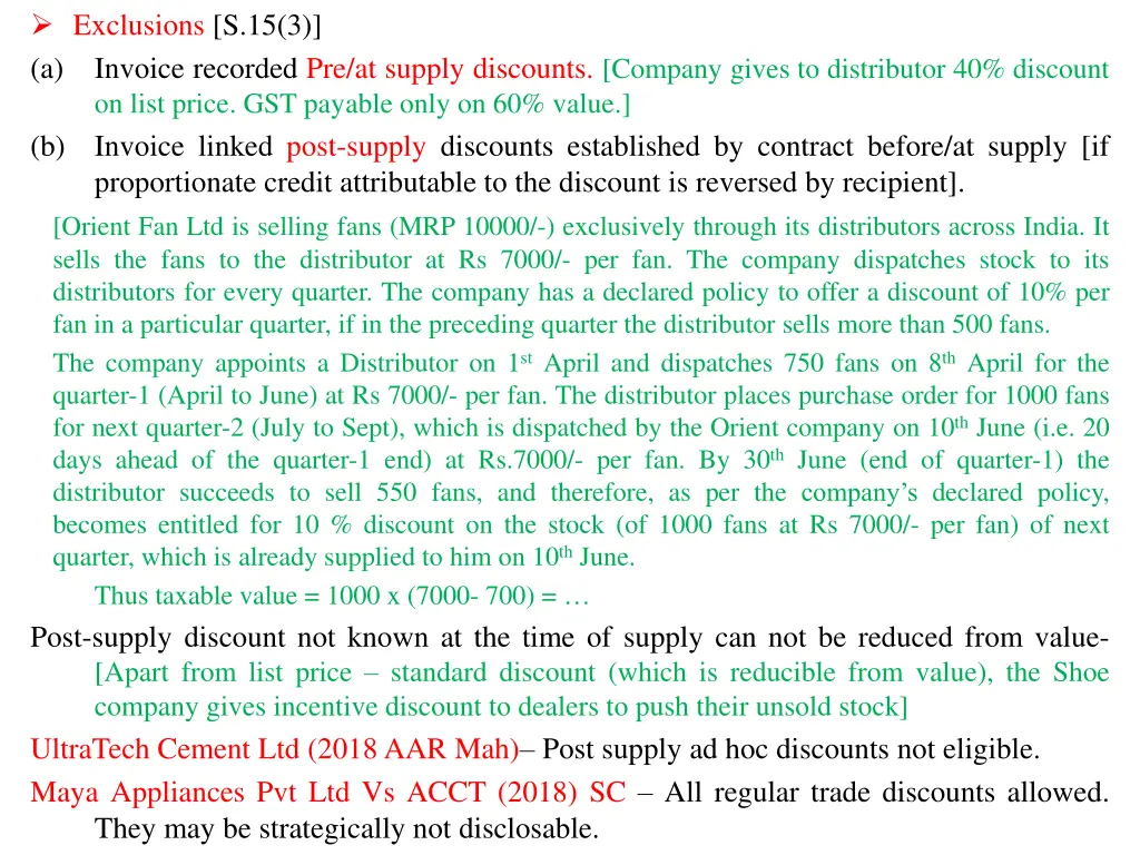 exclusions s 15 3 a invoice recorded