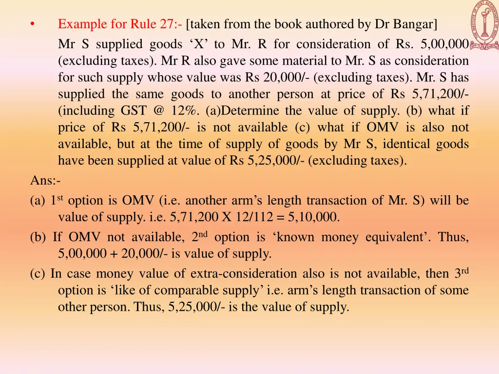 example for rule 27 taken from the book authored