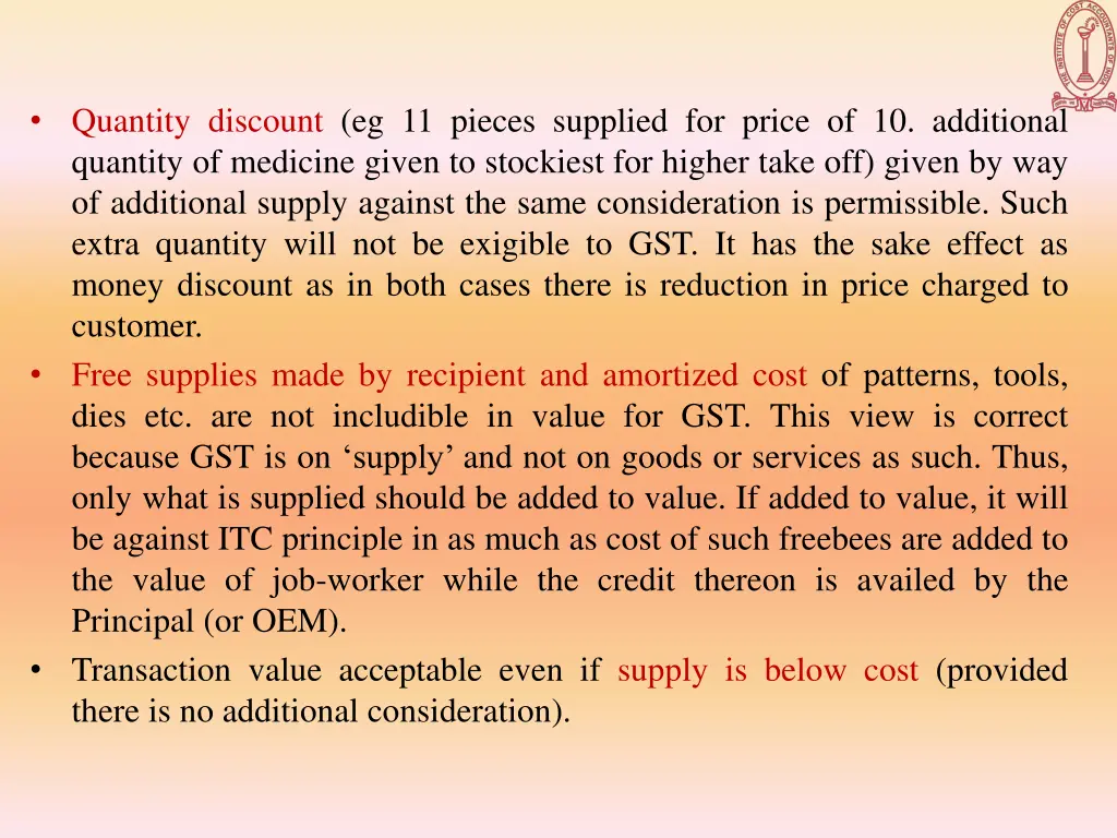 quantity discount eg 11 pieces supplied for price
