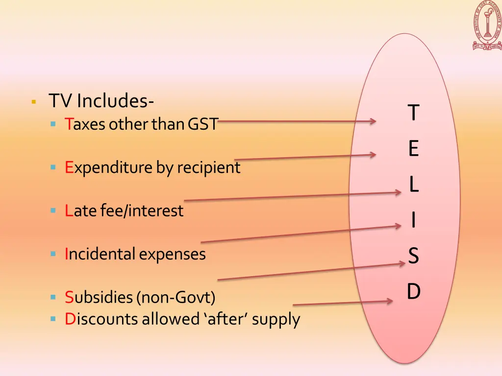 tv includes taxes other than gst