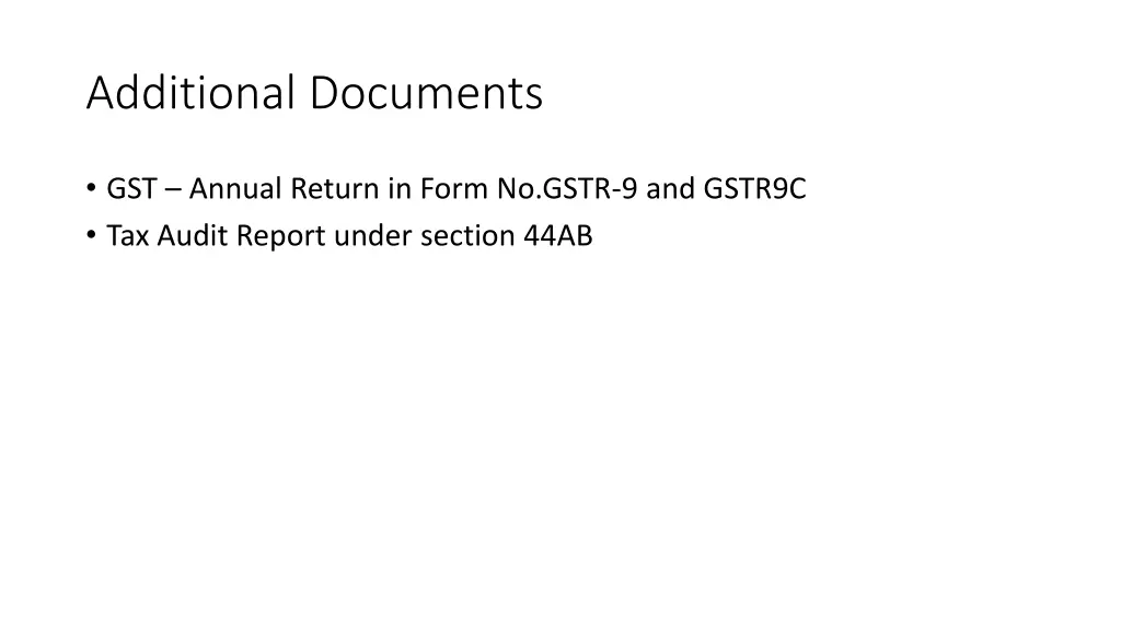 additional documents