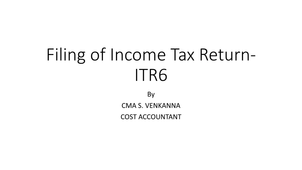 filing of income tax return itr6