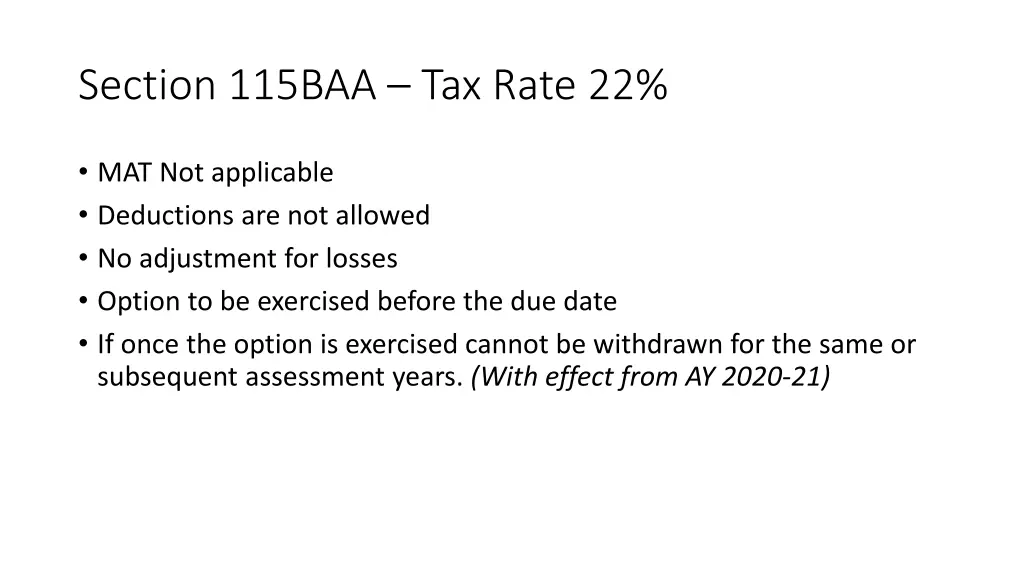 section 115baa tax rate 22