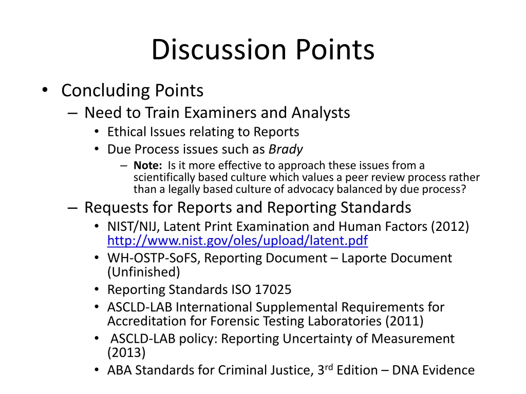 discussion points