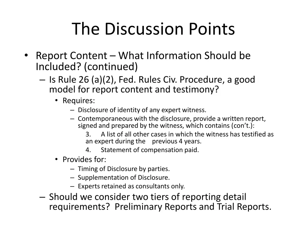 the discussion points 2