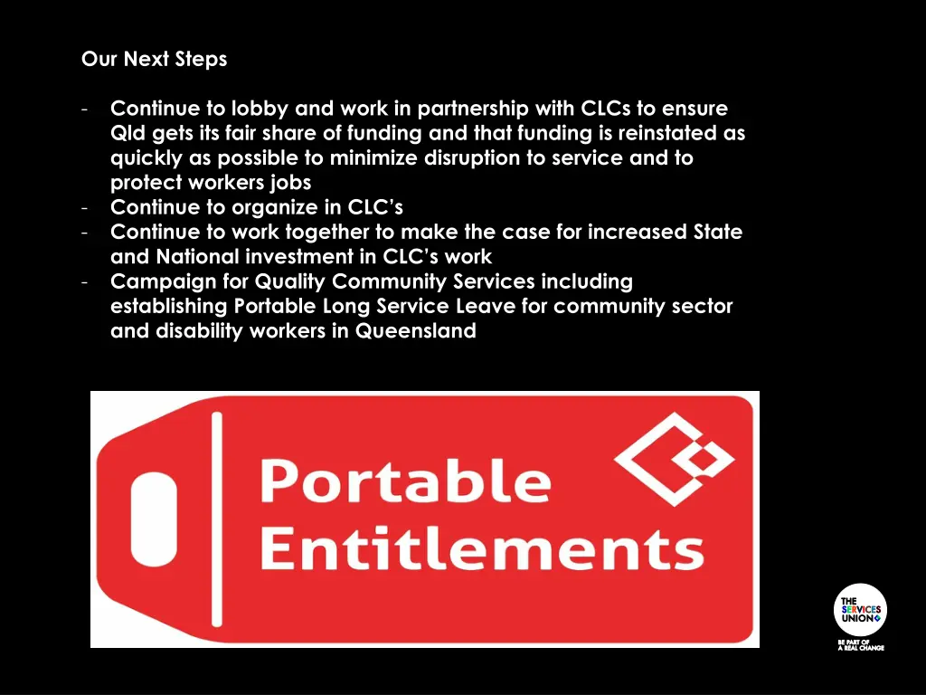 our next steps