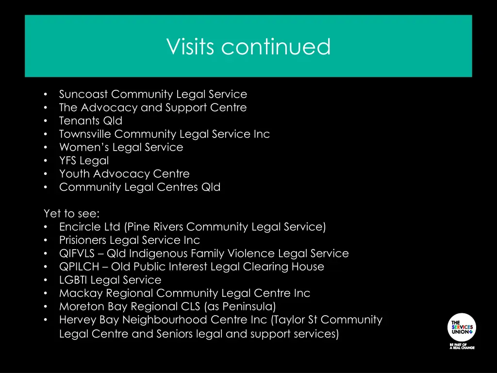 visits continued