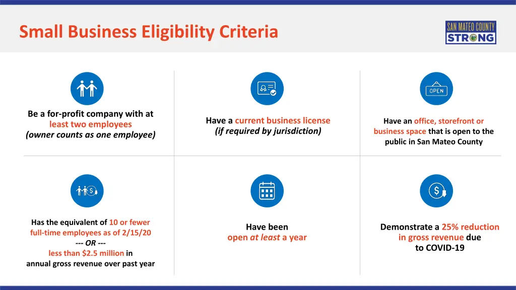 small business eligibility criteria