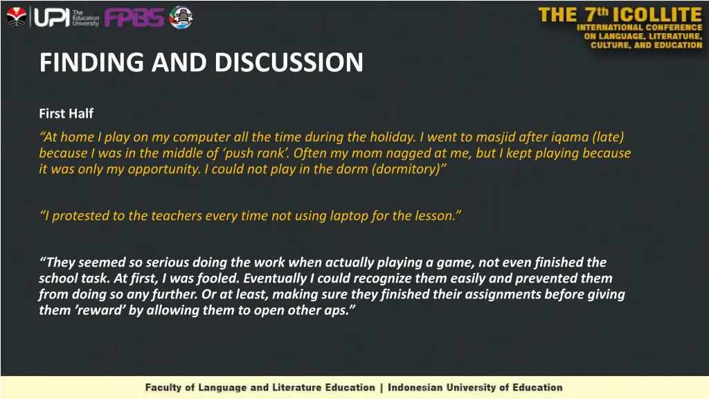 finding and discussion