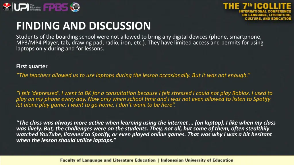 finding and discussion students of the boarding
