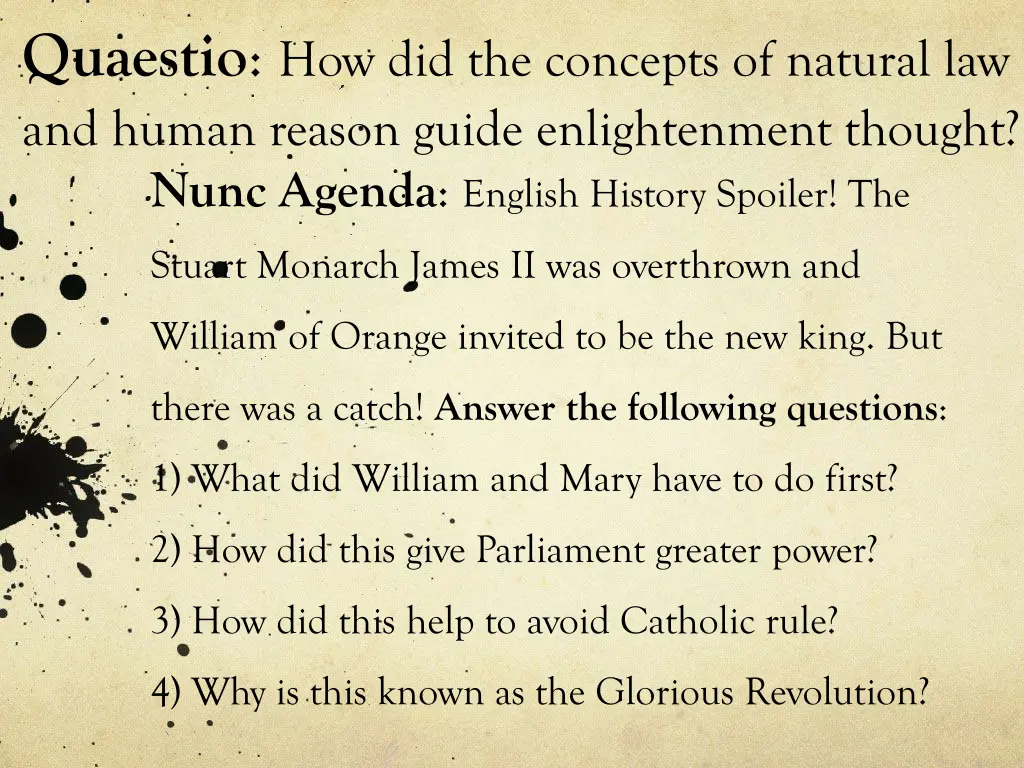 quaestio how did the concepts of natural