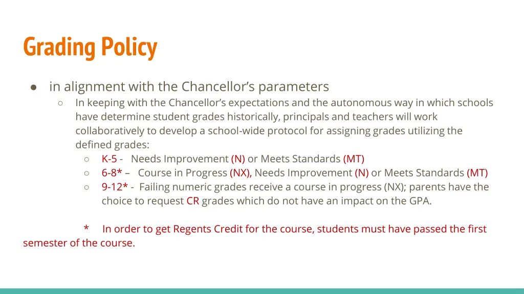 grading policy