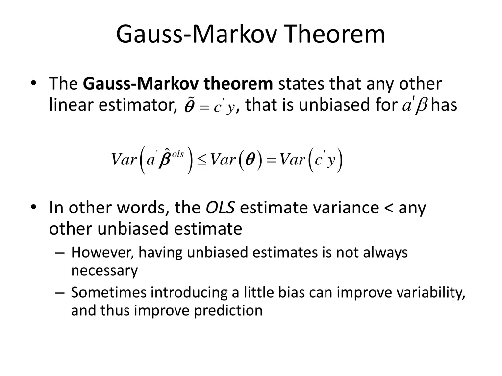 gauss markov theorem 1