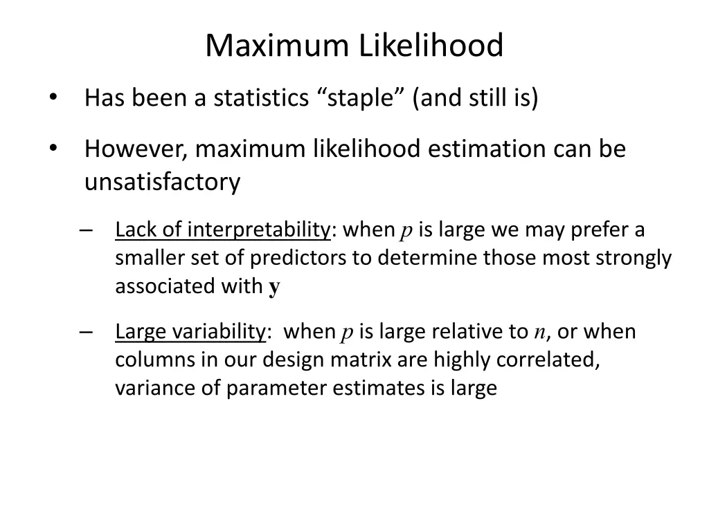 maximum likelihood