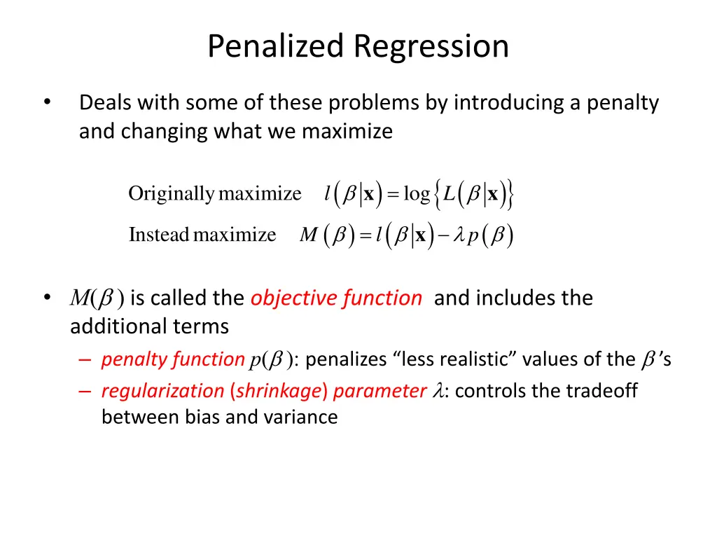 penalized regression