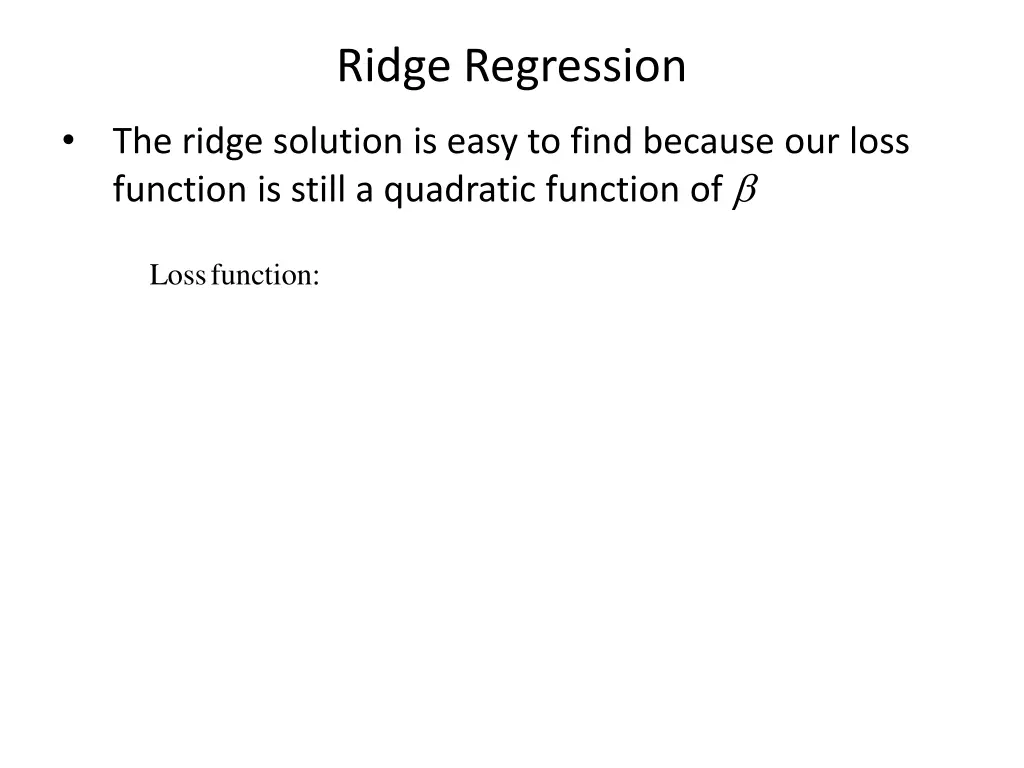 ridge regression 1