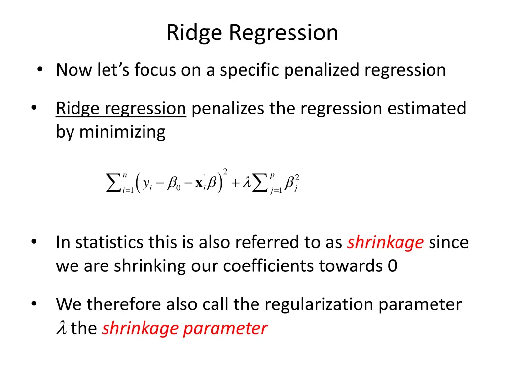ridge regression