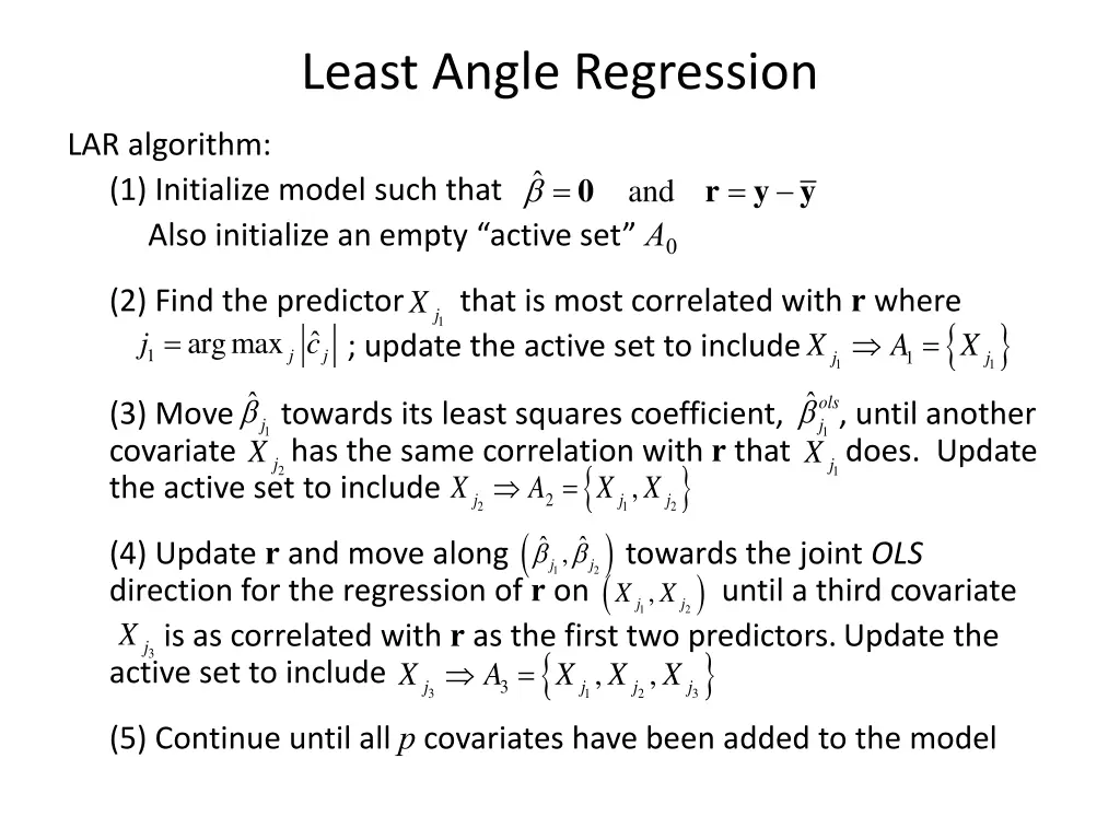 least angle regression