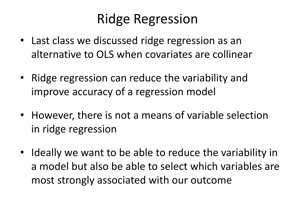 ridge regression