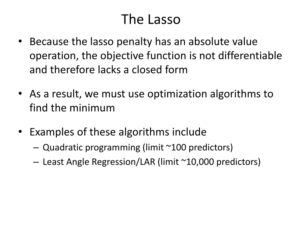 the lasso 1