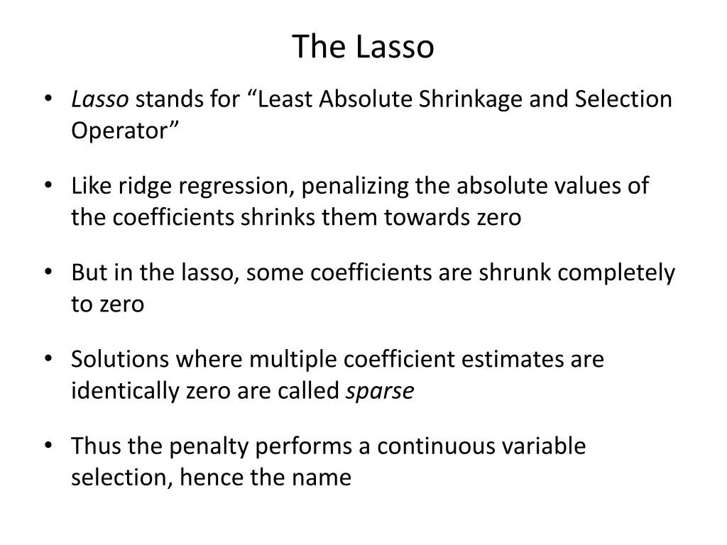 the lasso