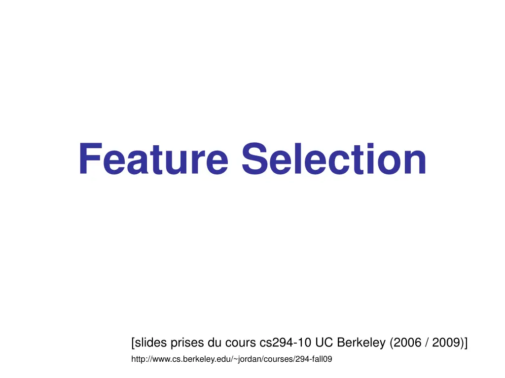 feature selection